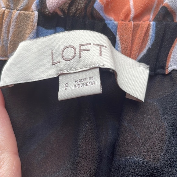 LOFT off the shoulder (with ribbon tie) floral blouse - Picture 3 of 5